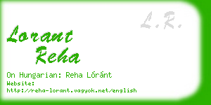 lorant reha business card